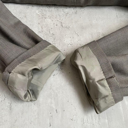 90s vintage check double suit setup greige wedding