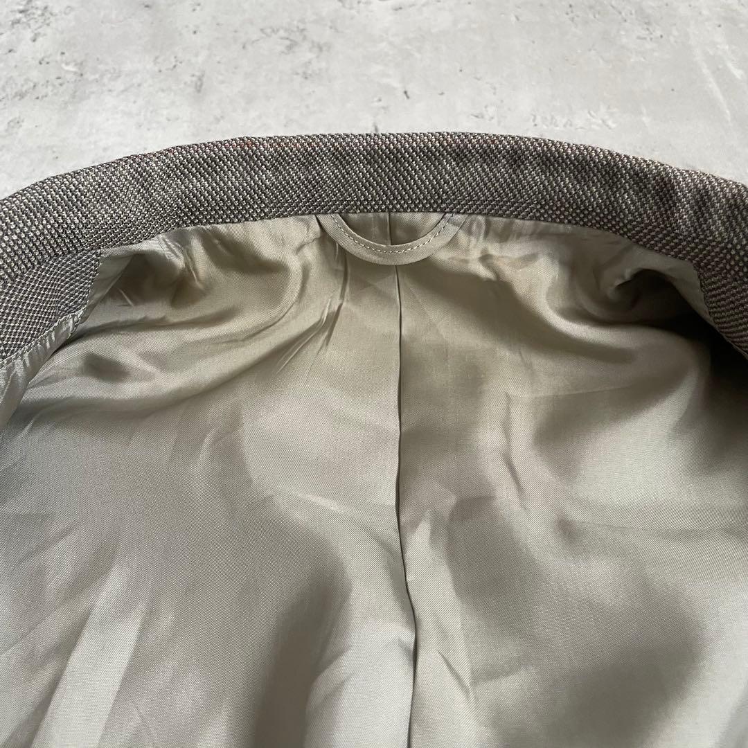 90s vintage check double suit setup greige wedding