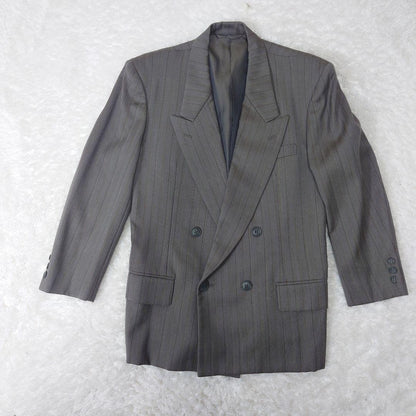 Vintage old clothes gray striped double suit set up