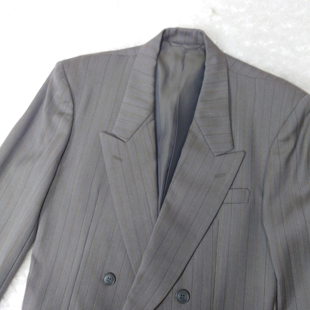 Vintage old clothes gray striped double suit set up