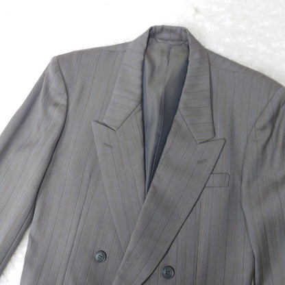 Vintage old clothes gray striped double suit set up