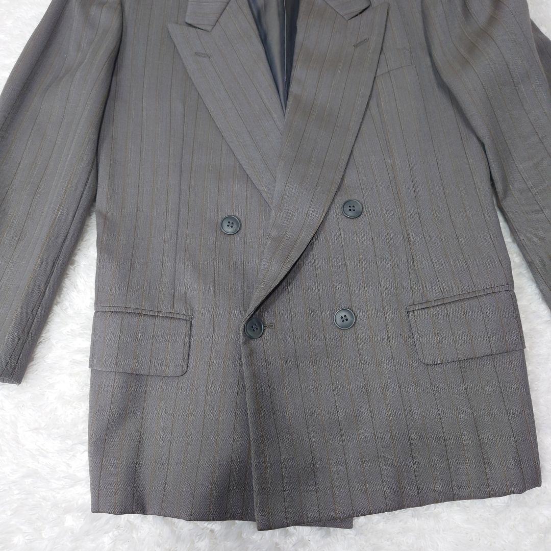 Vintage old clothes gray striped double suit set up