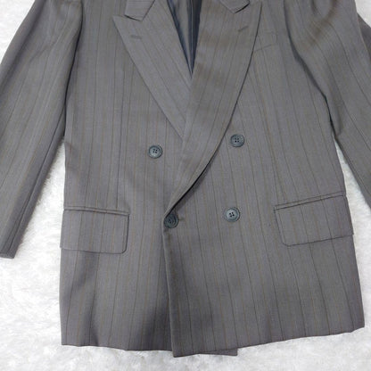 Vintage old clothes gray striped double suit set up