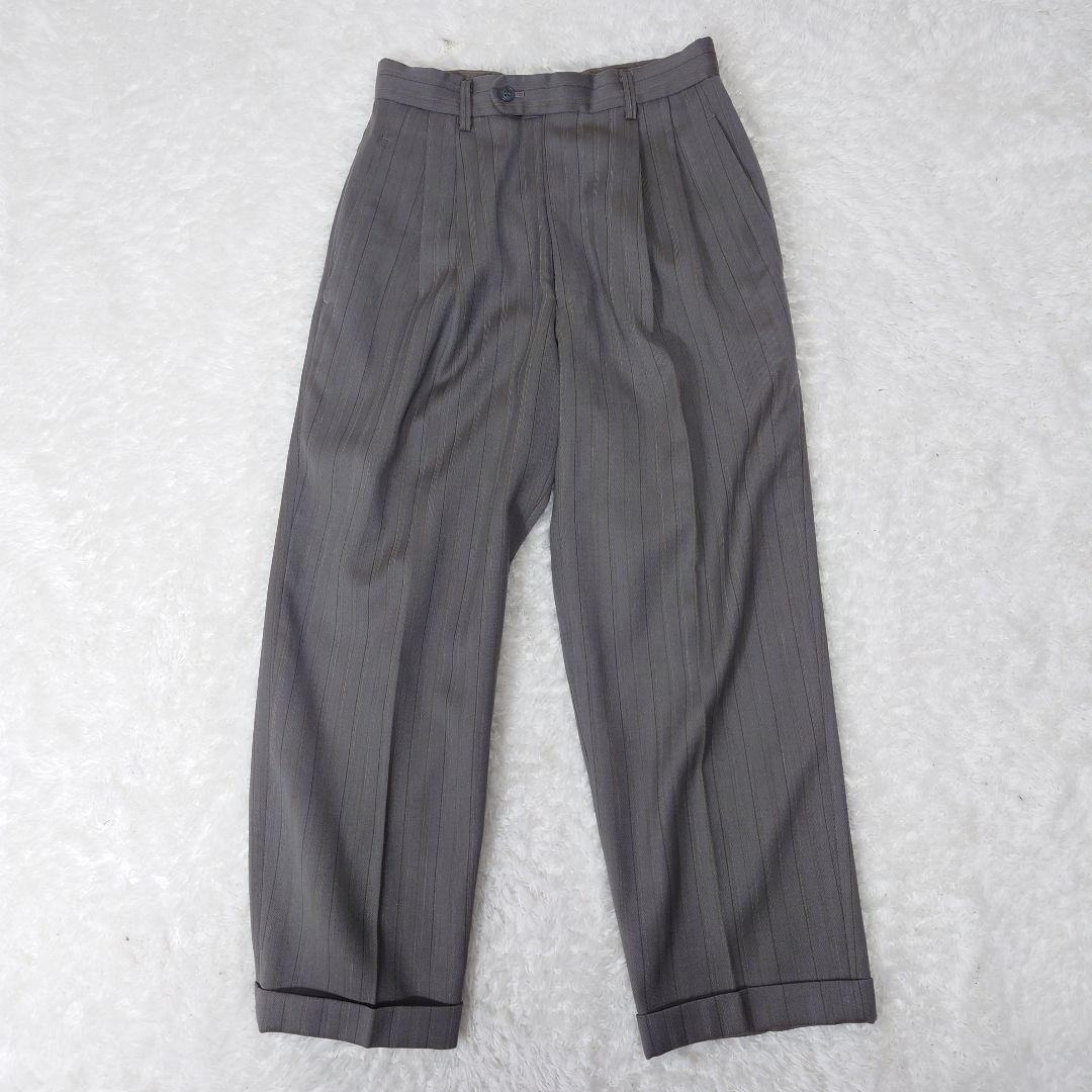 Vintage old clothes gray striped double suit set up