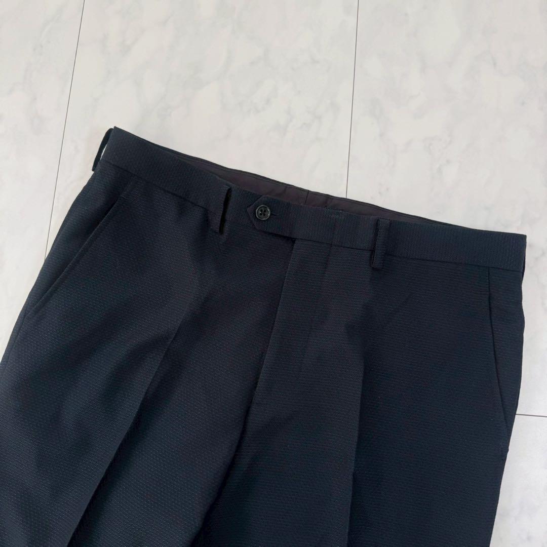 [Good condition] 2-piece business suit set, vest + slacks, thin ◇ Navy, A7-84