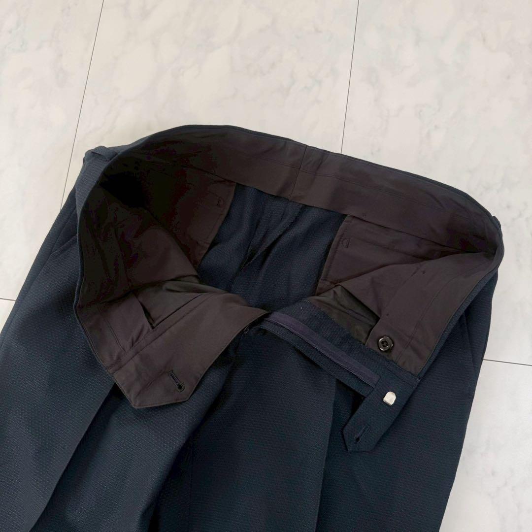 [Good condition] 2-piece business suit set, vest + slacks, thin ◇ Navy, A7-84