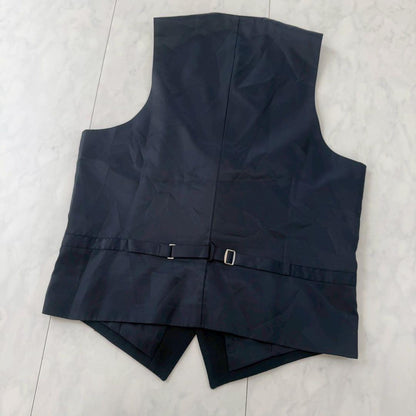 [Good condition] 2-piece business suit set, vest + slacks, thin ◇ Navy, A7-84