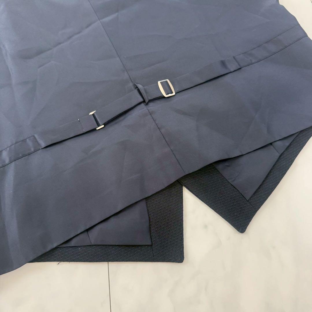 [Good condition] 2-piece business suit set, vest + slacks, thin ◇ Navy, A7-84