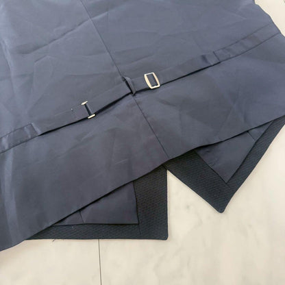 [Good condition] 2-piece business suit set, vest + slacks, thin ◇ Navy, A7-84