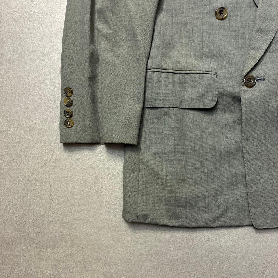 90s Burberry Light Gray Double Jacket 175AB6 Wool Vintage