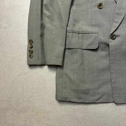 90s Burberry Light Gray Double Jacket 175AB6 Wool Vintage