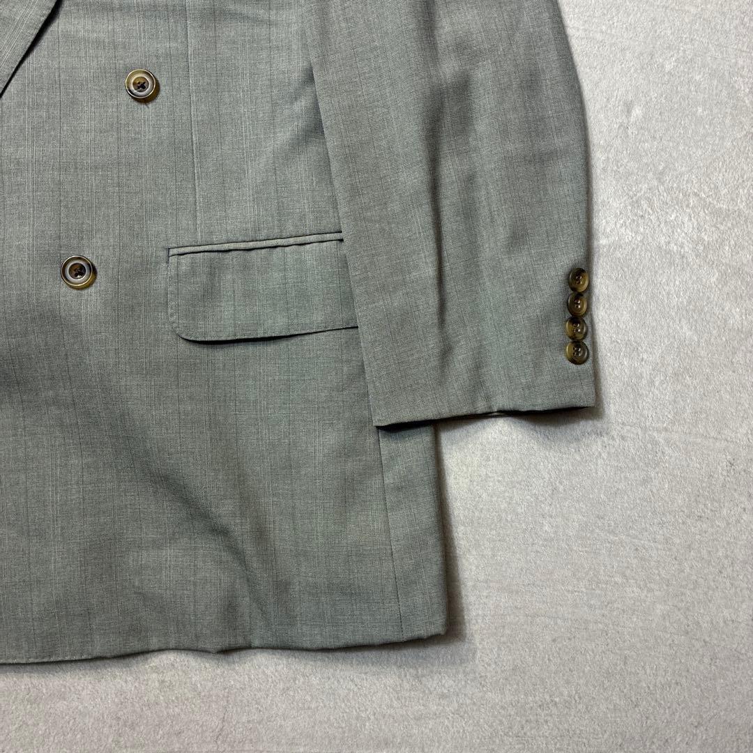 90s Burberry Light Gray Double Jacket 175AB6 Wool Vintage