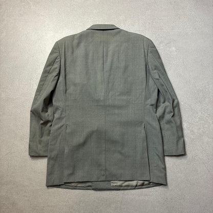 90s Burberry Light Gray Double Jacket 175AB6 Wool Vintage