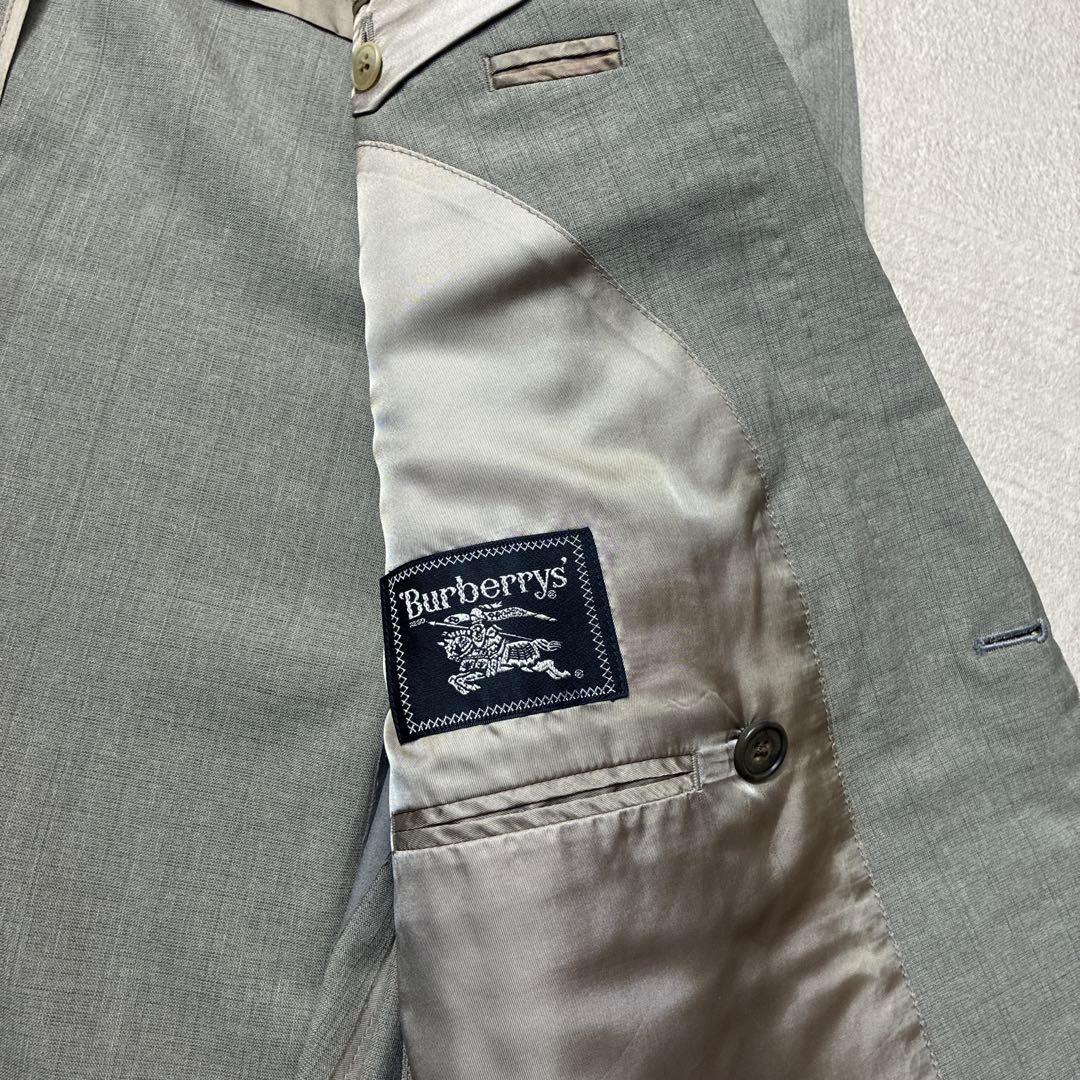 90s Burberry Light Gray Double Jacket 175AB6 Wool Vintage