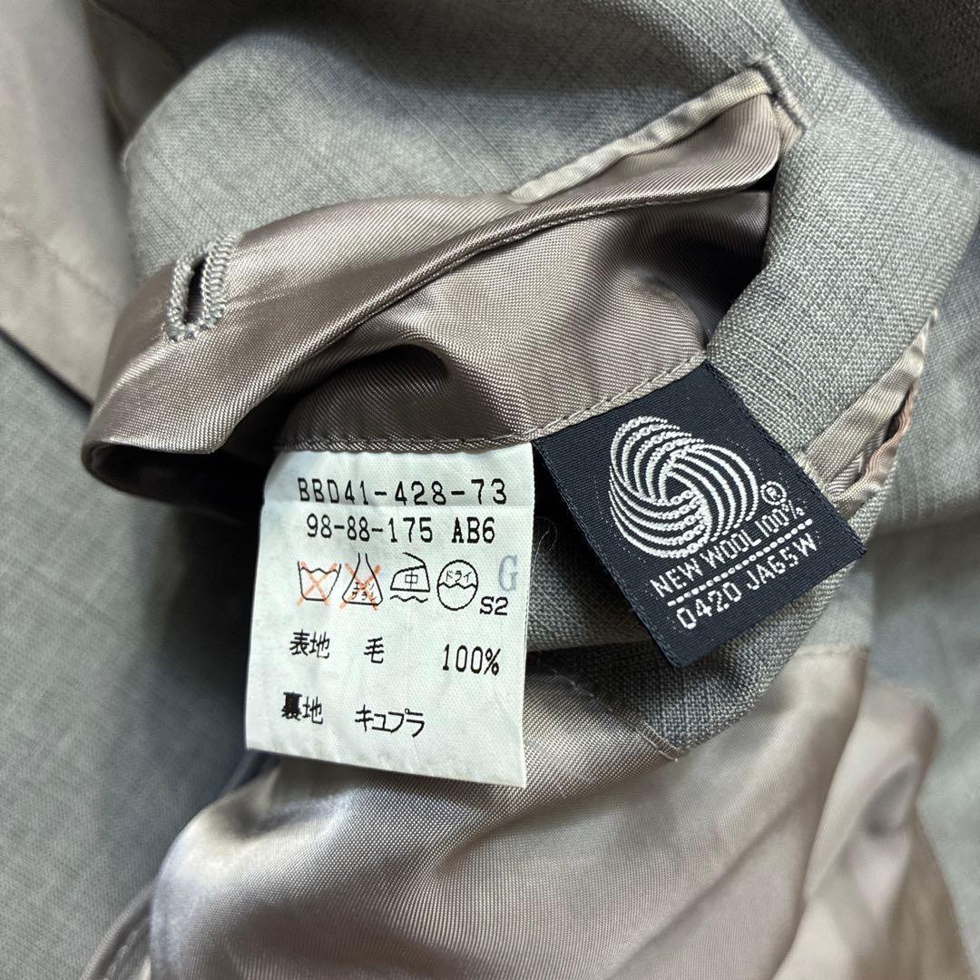 90s Burberry Light Gray Double Jacket 175AB6 Wool Vintage