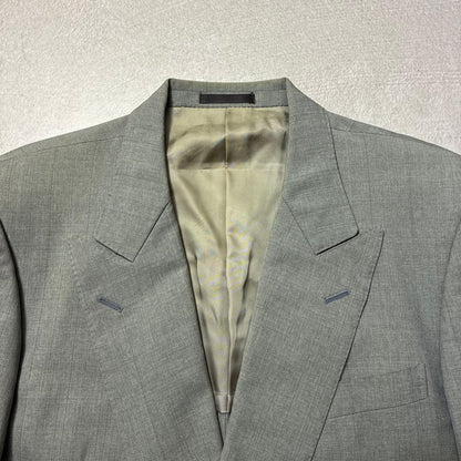 90s Burberry Light Gray Double Jacket 175AB6 Wool Vintage