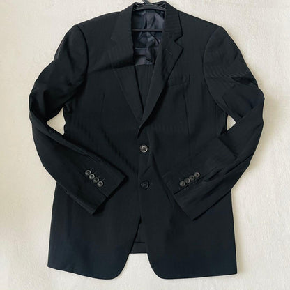 m08 [Extremely beautiful item/XL] Armani Collezioni black suit 2B authentic Italian