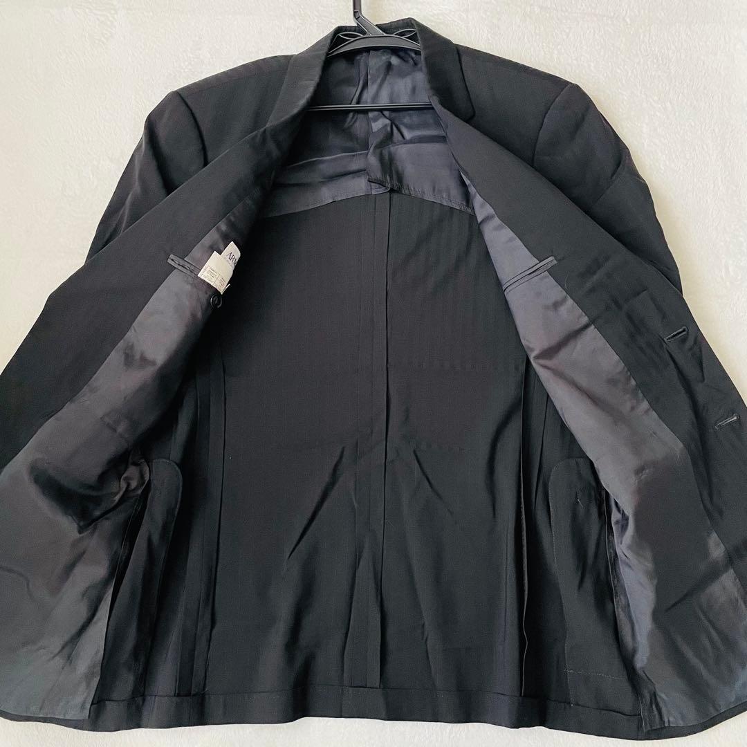 m08 [Extremely beautiful item/XL] Armani Collezioni black suit 2B authentic Italian