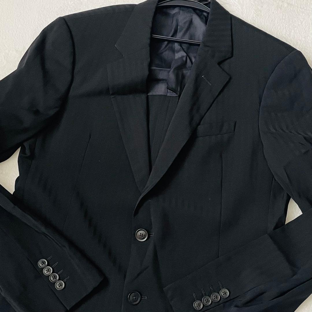 m08 [Extremely beautiful item/XL] Armani Collezioni black suit 2B authentic Italian