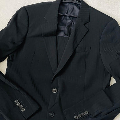 m08 [Extremely beautiful item/XL] Armani Collezioni black suit 2B authentic Italian