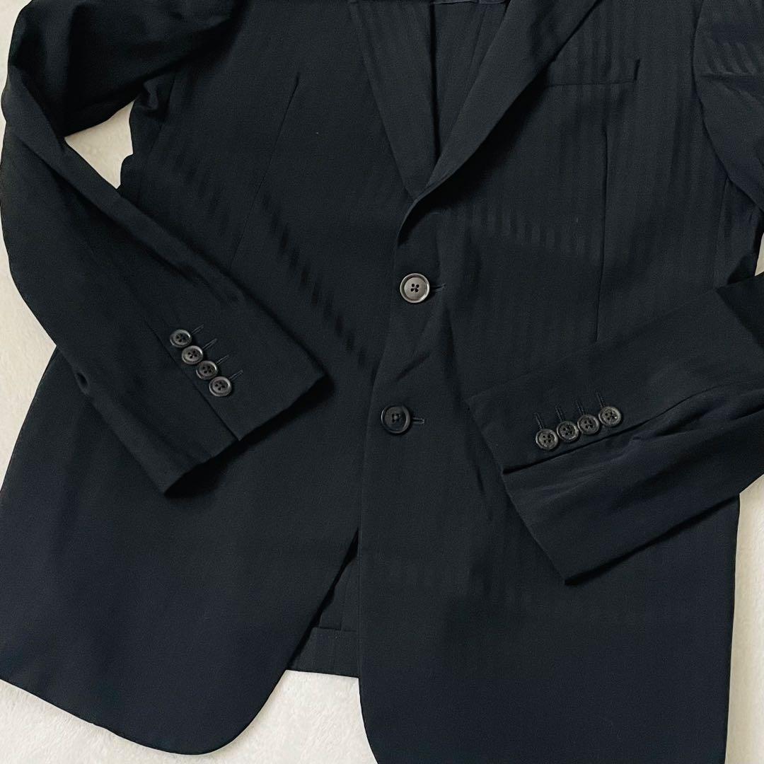 m08 [Extremely beautiful item/XL] Armani Collezioni black suit 2B authentic Italian