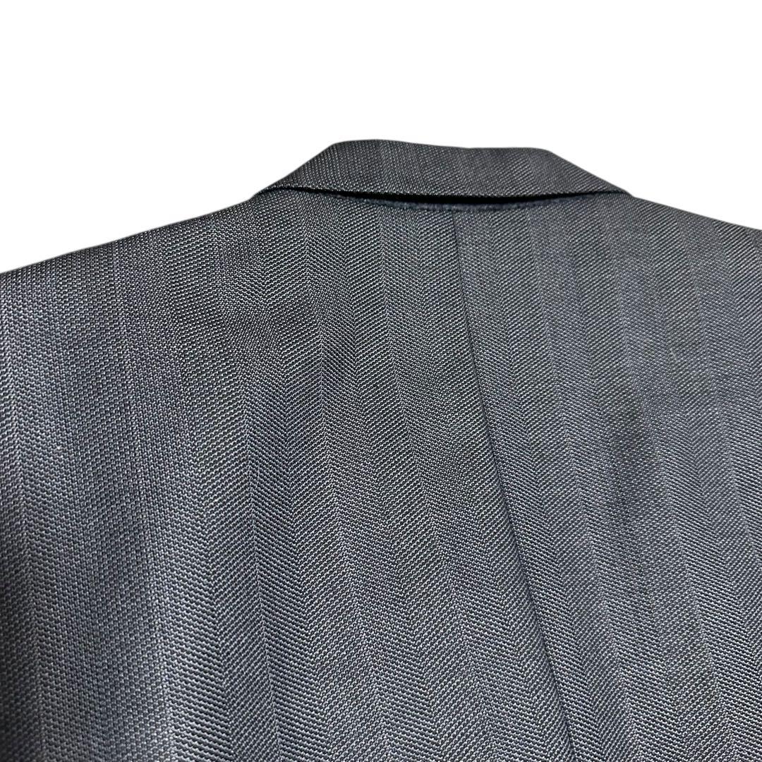 Double suit setup navy striped wide slacks unlined L