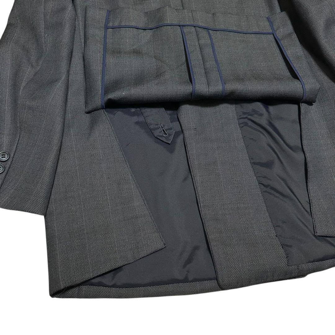 Double suit setup navy striped wide slacks unlined L