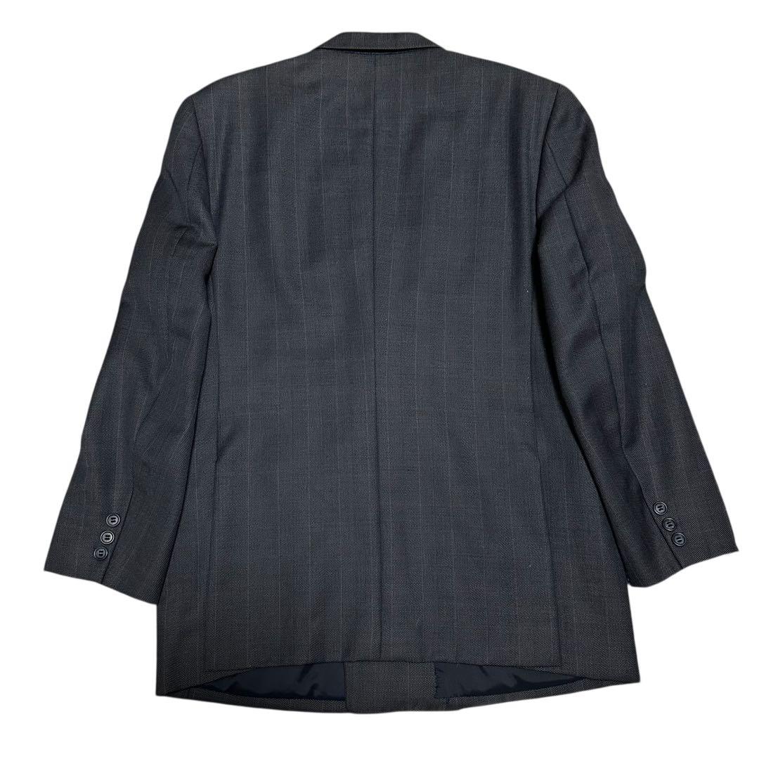 Double suit setup navy striped wide slacks unlined L