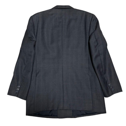 Double suit setup navy striped wide slacks unlined L