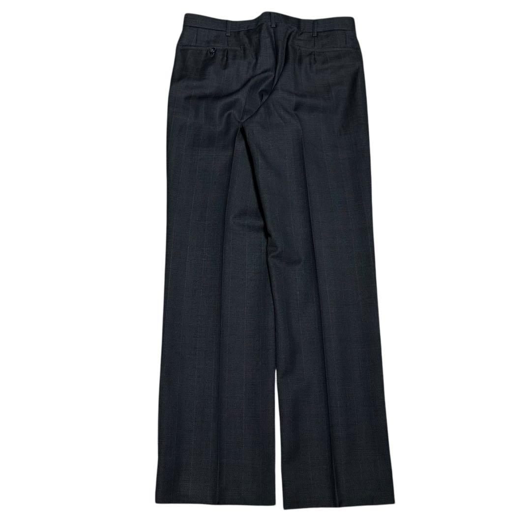 Double suit setup navy striped wide slacks unlined L