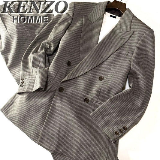 KENZO HOMME Double Breasted Setup Suit Striped Made in Japan