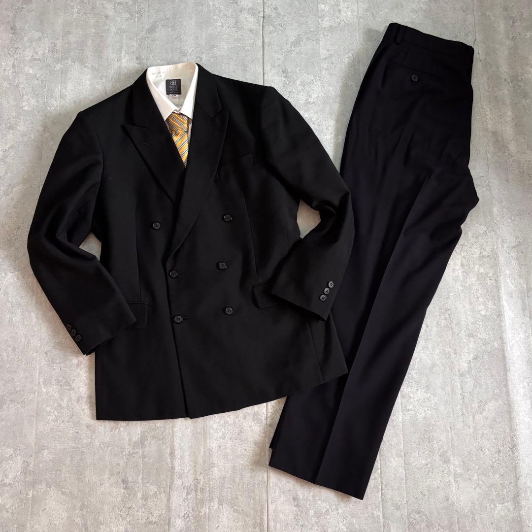Vintage Double Breasted Setup 6B Black Ceremonial Occasions