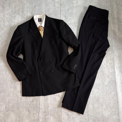 Vintage Double Breasted Setup 6B Black Ceremonial Occasions
