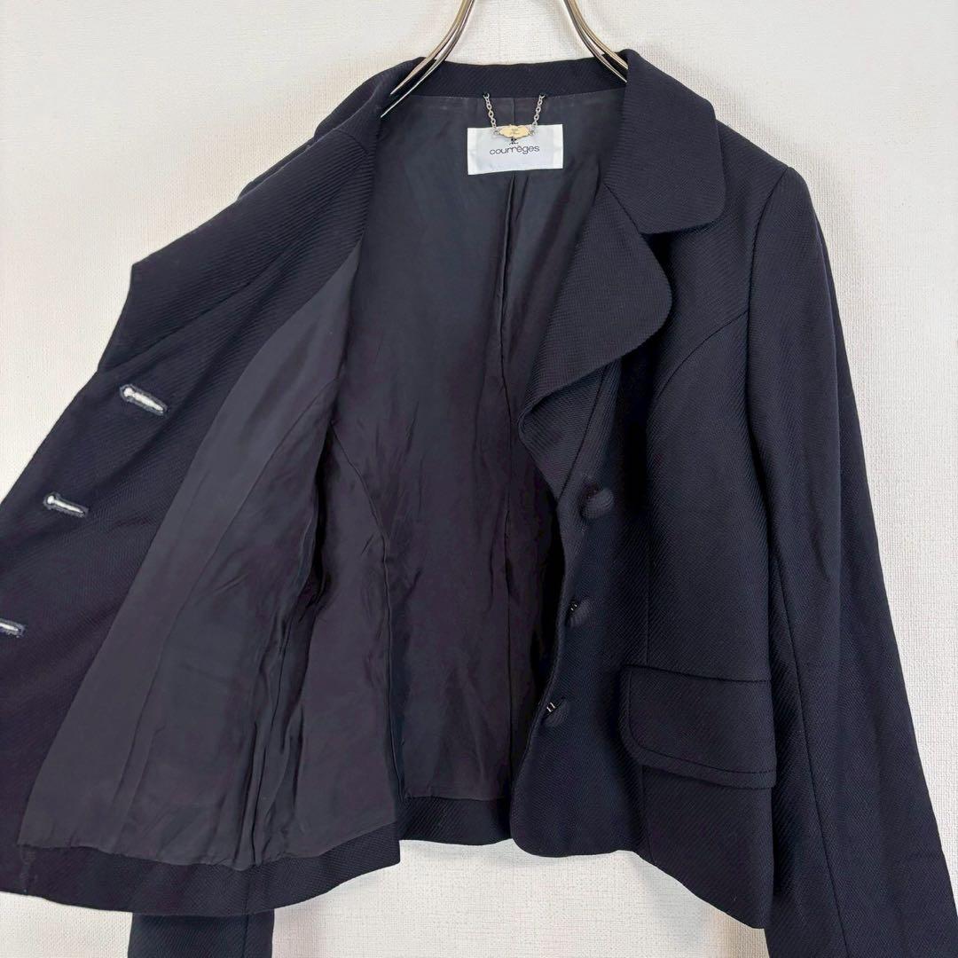 ◆Courreges [S] One-piece suit semi-formal tailored jacket