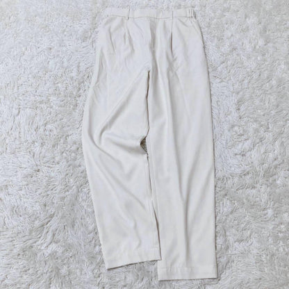 Repsim Straight Pants Beige M Tuck Elastic Waist Pocket Plain