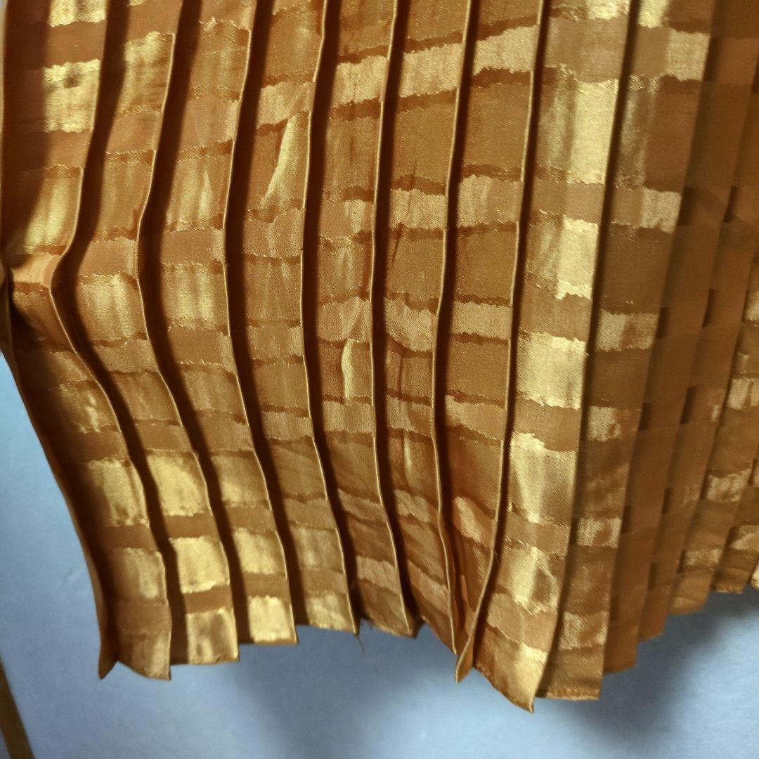 Chancelle NEW YORK pleated dress gold flashy made in USA