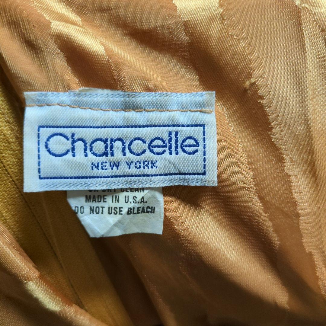 Chancelle NEW YORK pleated dress gold flashy made in USA