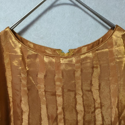 Chancelle NEW YORK pleated dress gold flashy made in USA