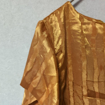 Chancelle NEW YORK pleated dress gold flashy made in USA
