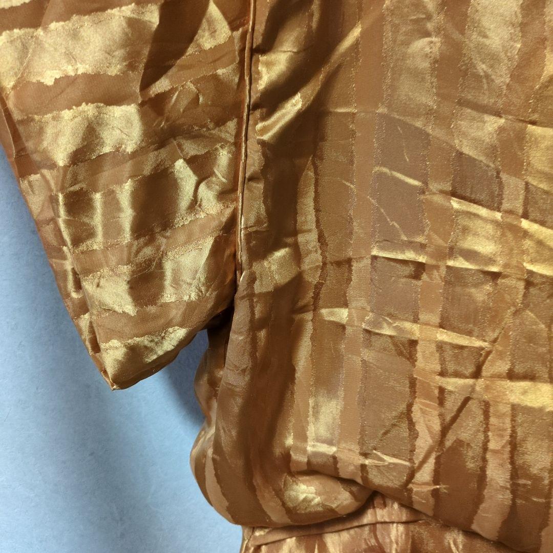 Chancelle NEW YORK pleated dress gold flashy made in USA