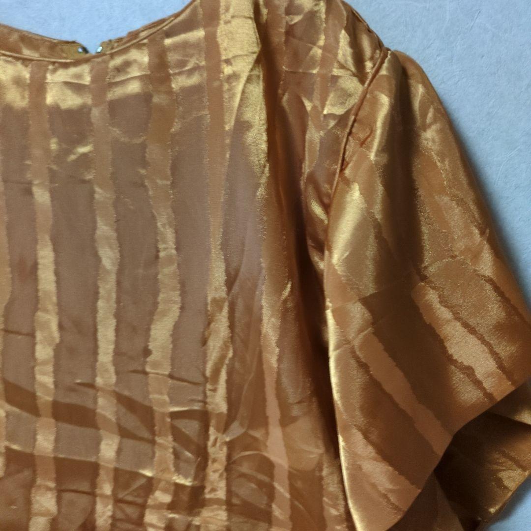 Chancelle NEW YORK pleated dress gold flashy made in USA
