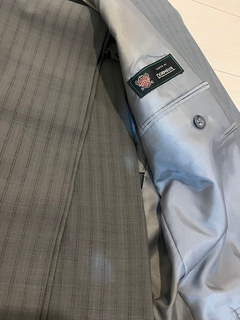 DORMEUIL✨Made to order✨Stripe business suit top and bottom set✨Comes with bag✨