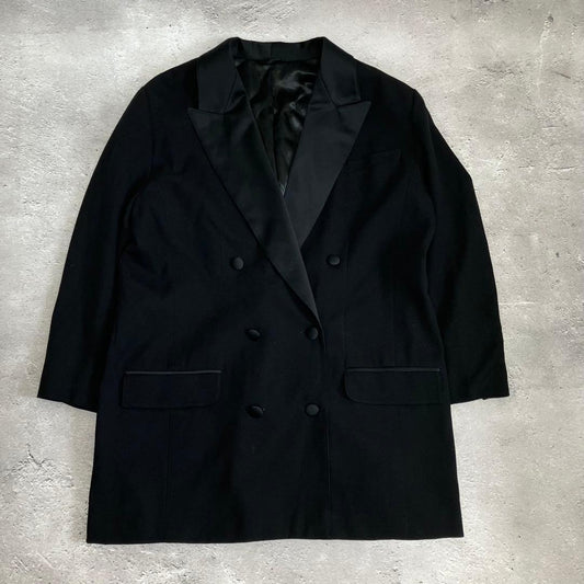 Double-breasted tailored jacket black normcore vintage archive
