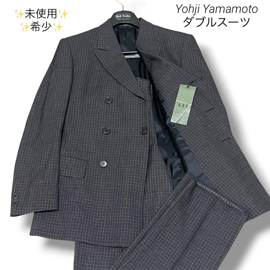 ✨Unused✨Yohji Yamamoto double suit check dark gray M