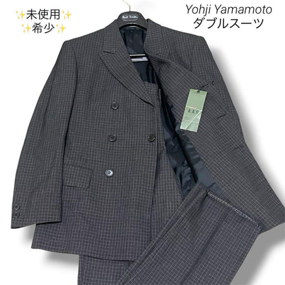 ✨Unused✨Yohji Yamamoto double suit check dark gray M