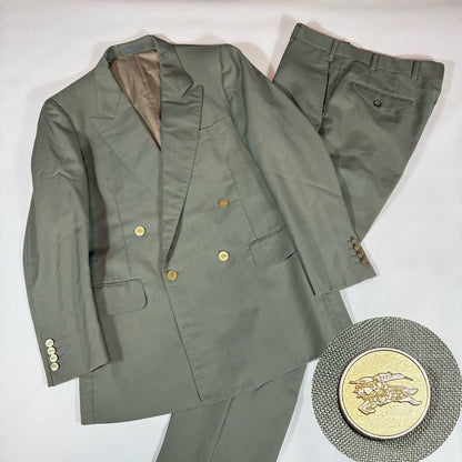 Burberry's Double Suit Gold Button Horse Logo 80s 90s Masaki Suda