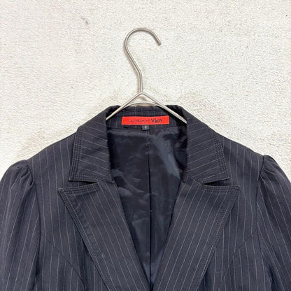 [Lautreamont] M Women's Tailored Jacket Black Stripe 2