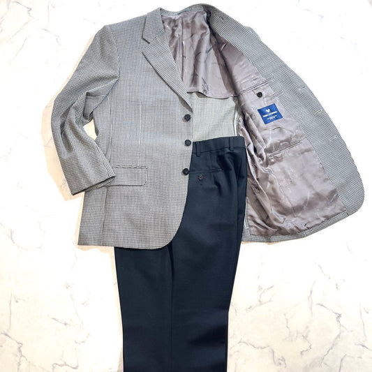Mario Valentino Houndstooth Pattern Setup Suit 90s Large Size