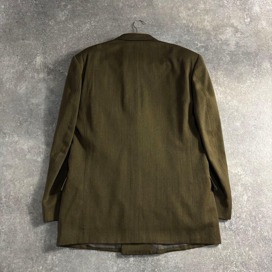 [VINTAGE] Setup double suit khaki yellow finest wool