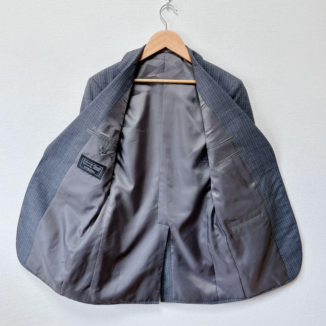 Kintetsu Business Suit 3 Button Setup Gray Stripe